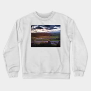 Evening sunset over the garden gate - Stirlingshire, Scotland Crewneck Sweatshirt